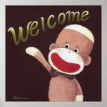 Welcome Sock Monkey Poster posters