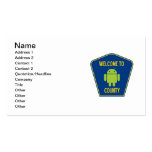 Welcome To Android County (Bug Droid Sign) Business Card Template