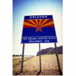 Welcome to Arizona sign at Lupton, Arizona Desert photo sculptures