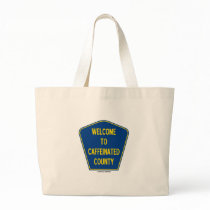 Welcome To Caffeinated County (County Sign) Canvas Bags