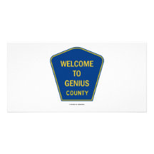 Welcome To Genius County (Signs) Personalised Photo Card