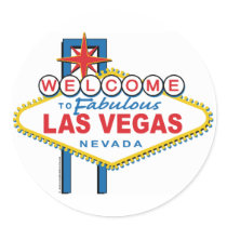 Welcome-to-Las-Vegas Round Stickers