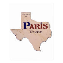 Welcome to Paris, Texas Post Card
