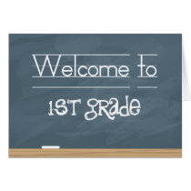 Welcome to School Chalkboard with smudge marks Card