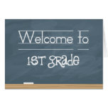 Welcome to School Chalkboard with smudge marks cards