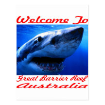 Welcome To The Great Barrier Reef Shark Post Cards