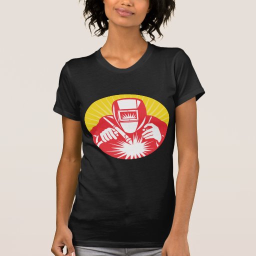 welder welding  worker retro t-shirts