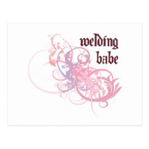 Welding Babe Post Card