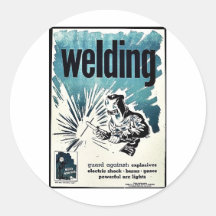 Welding Round Stickers