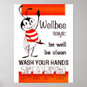 Wellbee CDC WASH YOUR HANDS Advertisement Poster posters