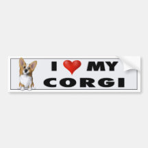 Welsh Corgi 1 Love Sticker Bumper Sticker