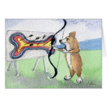 Welsh Corgi dog archery Card