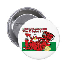 Welsh Dragon, 6 Nations Champions, Wales v England Pins