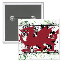 Welsh Dragon Buttons