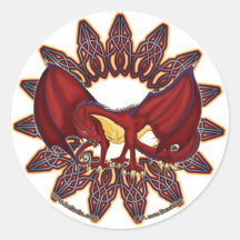 Welsh dragon knotwork Stickers