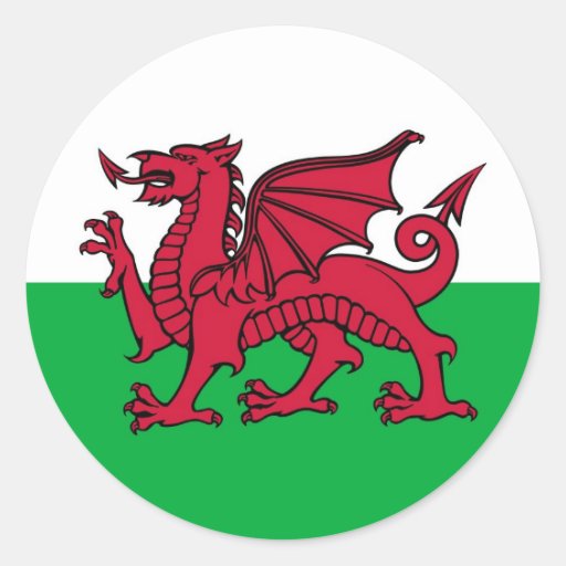 Welsh Dragon Round Sticker