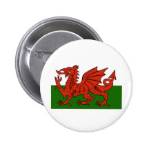 Welsh Flag Pinback Buttons