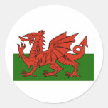 Welsh Flag Round Stickers