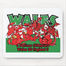 Welsh Six Nation Rugby Champions, W 30-3 E Mousepad