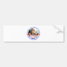 WE'RE ALL QUITE MAD,  YOU'LL FIT RIGHT IN BUMPER STICKER