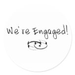 We're Engaged (Rings) Round Sticker