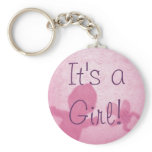 "We're Having a Girl! Cute Pink Baby keychains