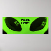 WE'RE HERE! w/words poster
