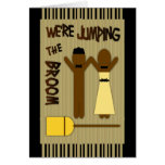 We're Jumping The Broom With Border And Stripes cards