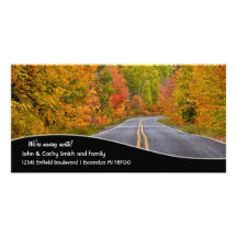 We're moving north Autumn road scene Photo Card Template
