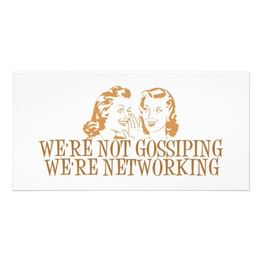 We're Not Gossipping We're Networking Orange Personalized Photo Card
