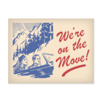 We're On the Move Retro Change of Address Postcard