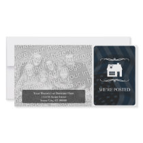 we're posted announcement : mod home photo greeting card