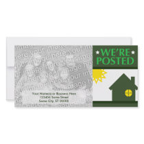 we're posted announcement : pop home custom photo card