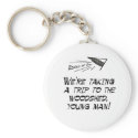 We're taking a trip to the woodshed keychains