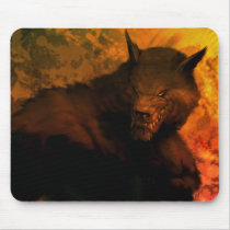 Werewolf bust mouse pad