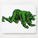 Werewolf Eating Baby (Green) mousepads