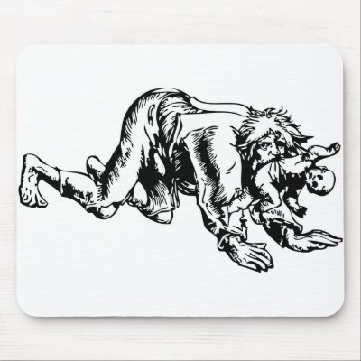 Werewolf Eating Baby Mousepads by tartanphoenix
