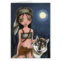 Werewolf girl card
