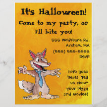 Werewolf Halloween Party Invitation Flyer