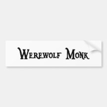 Werewolf Monk Bumper Sticker