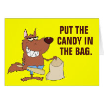 Werewolf Taking Extra Halloween Candy cards