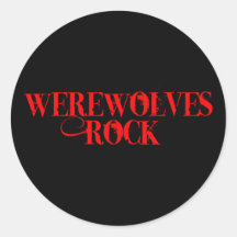 Werewolves Rock Round Stickers