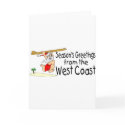 West Coast Greetings Surfing Santa cards