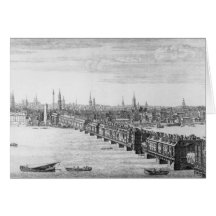 West Front of London Bridge, 1749 Card