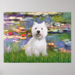 West Highland Terrier - Llilies 2 Print