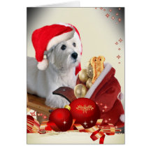 West Highland Terrier with Santa's Treats Card