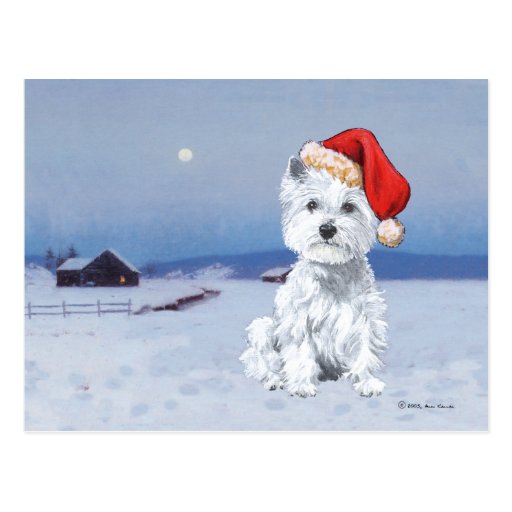 West Highland White Terrier Christmas Post Cards | Zazzle