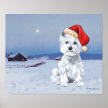 West Highland White Terrier Christmas Poster