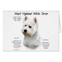 West Highland White Terrier History Design Greeting Cards