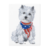 West Highland White Terrier Patriotic Post Card